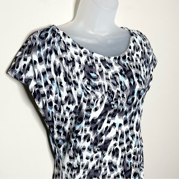 BOSS Hugo Boss white, black & white leopard print jersey knit dress size small - Picture 3 of 7
